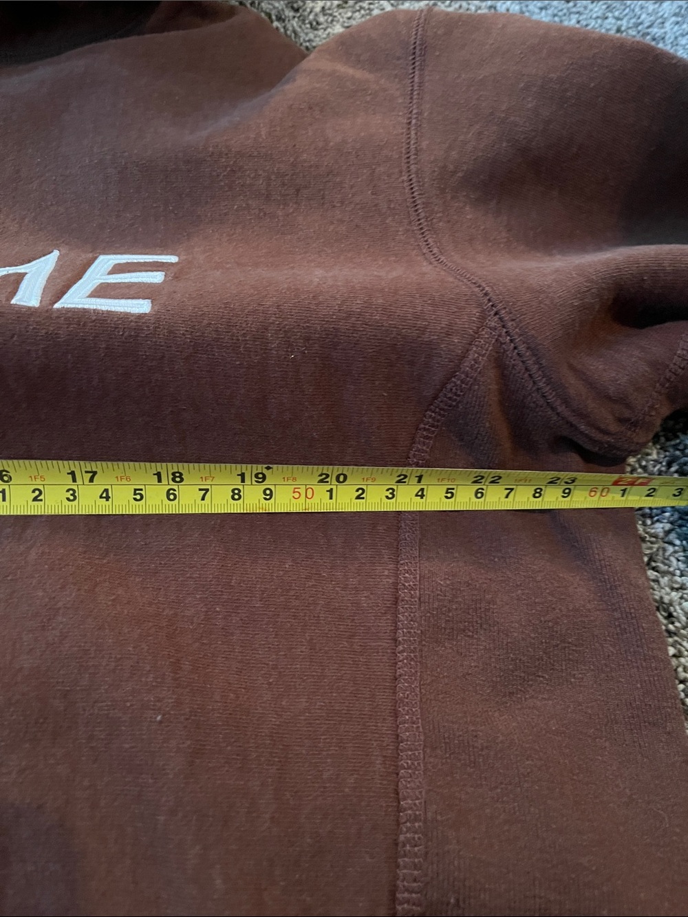 Supreme Brown Hoodie with White Logo. Small. Very good condition. - Picture 7 of 10